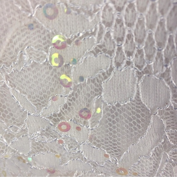 NWT WINDSOR (13/14) White lace dress with rainbow sequins - Picture 8 of 16